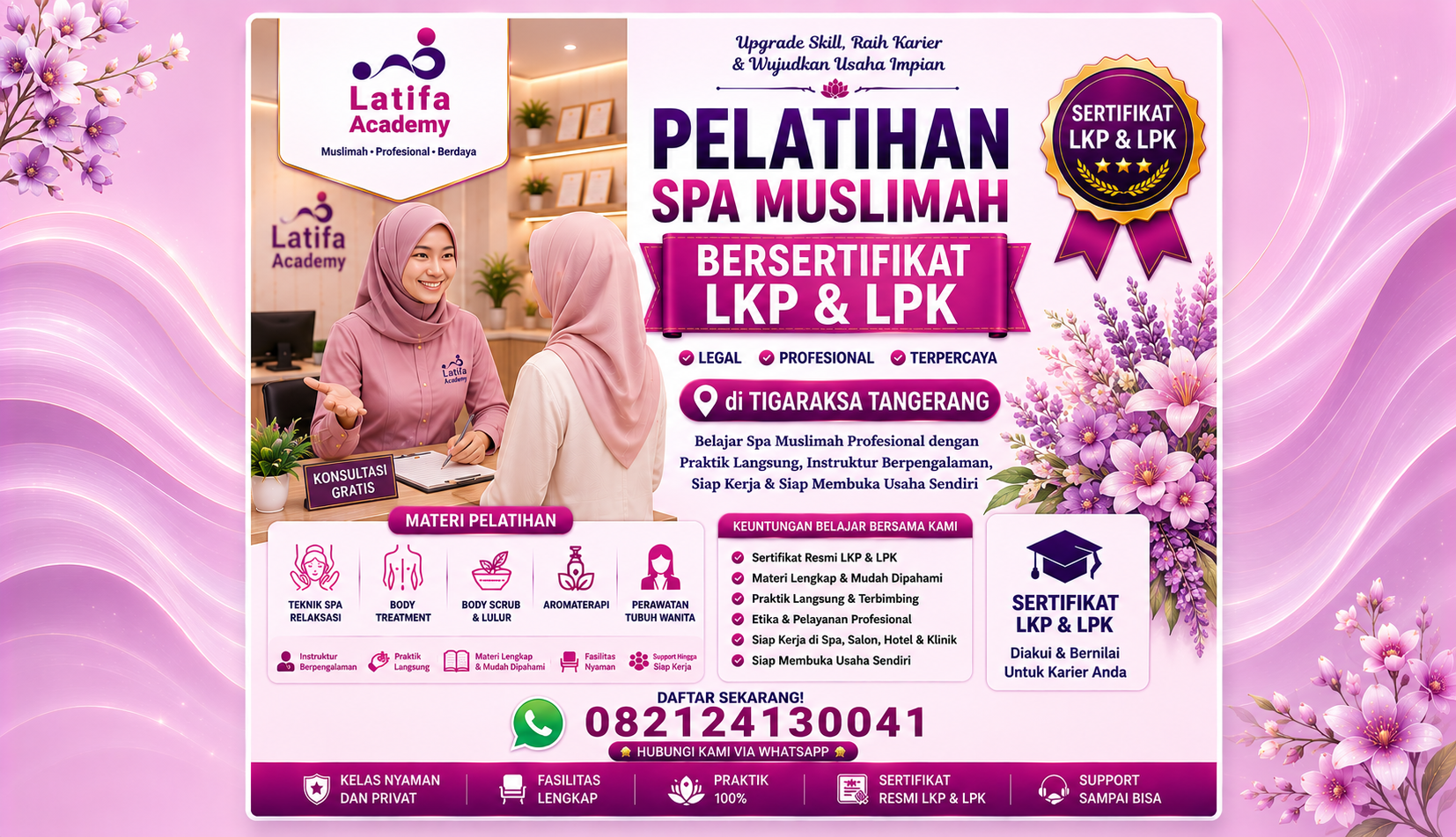 Pelatihan Spa Muslimah Bersertifikat LKP dan LPK di Tigaraksa Tangerang 082124130041